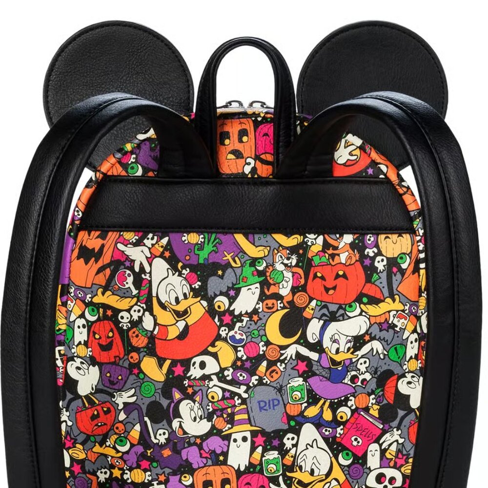 Loungefly Disney Parks Halloween Mickey Ears Mini Backpack Spooky Print NWT - Picture 12 of 15